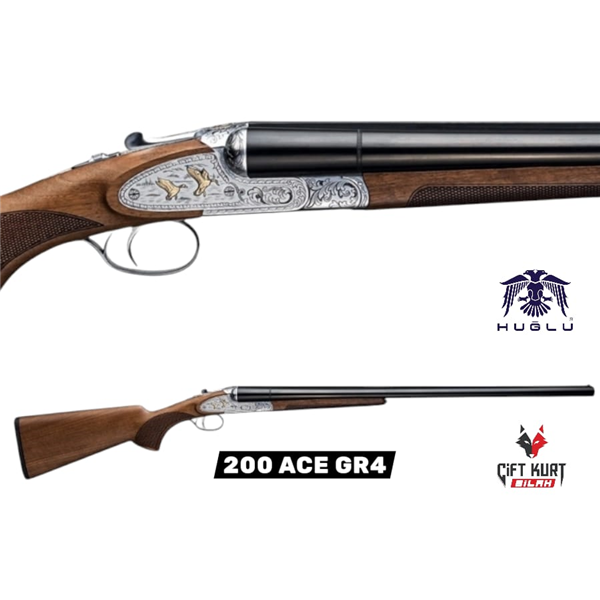 Huğlu 200 ACE GR4 12 Çifte Kırma Tek Tetik Beyaz Av Tüfeği